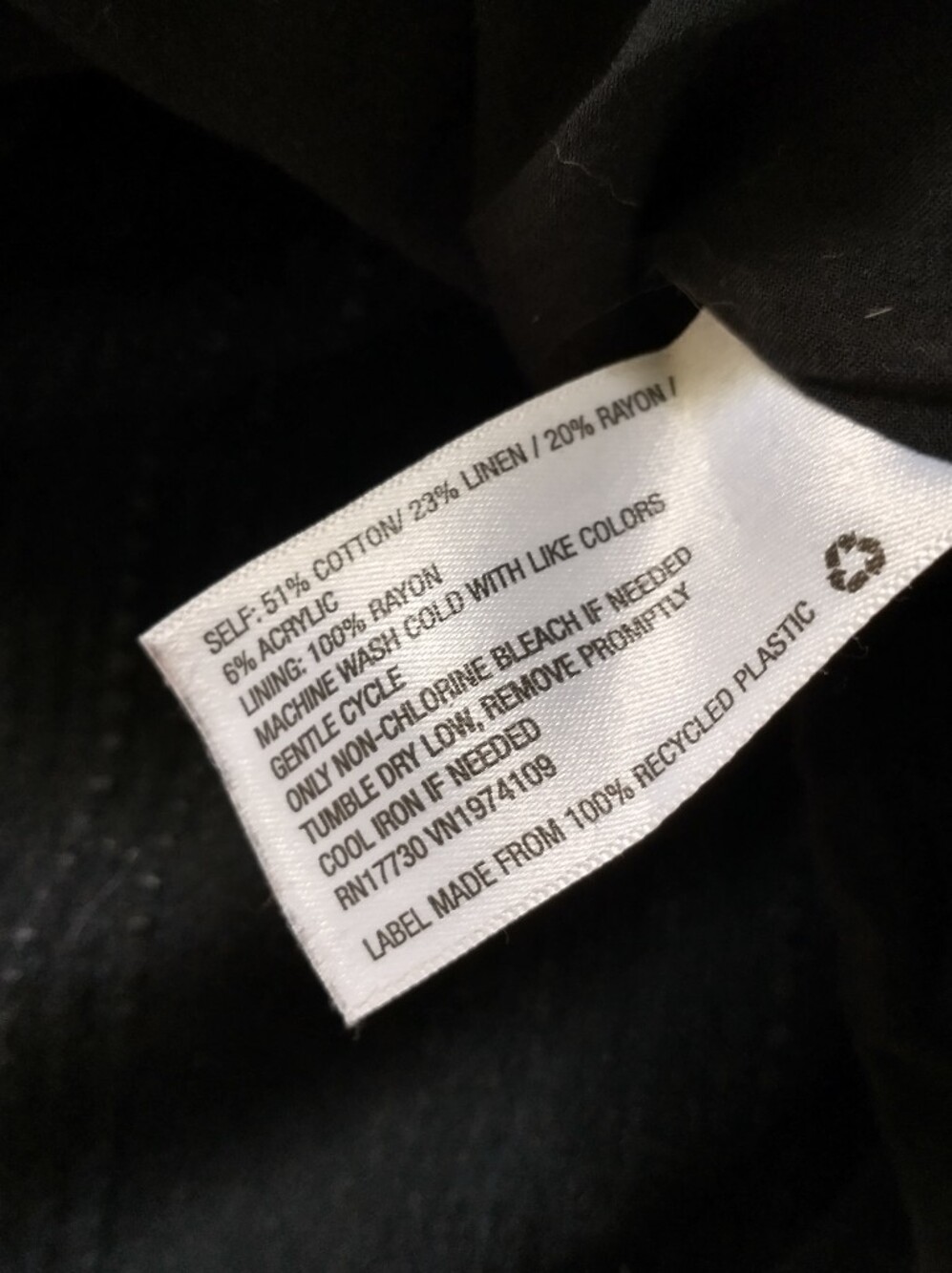 Universal Thread Cotton Linen Blend Black Button-Front Pleated Dress M - Picture 10 of 10